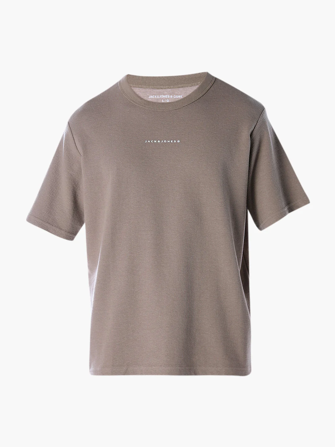 Structured Crew Neck Oversized T-shirt - Brown - Image 7