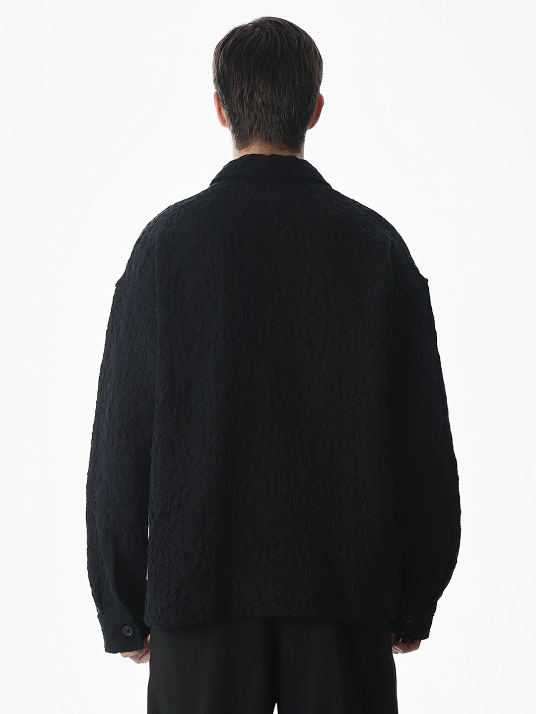 Black Jacquard Overshirt - Image 4