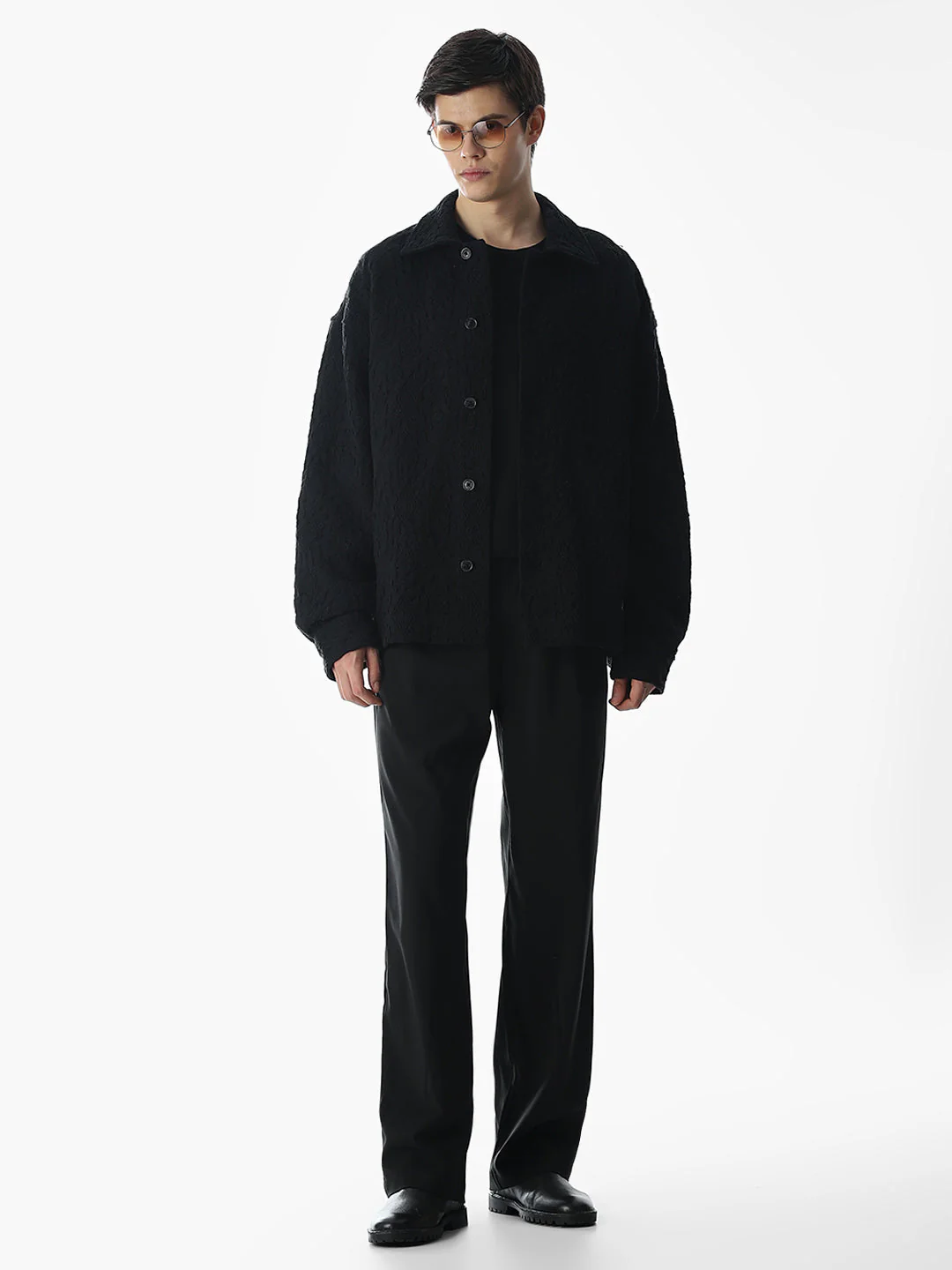 Black Jacquard Overshirt - Image 6