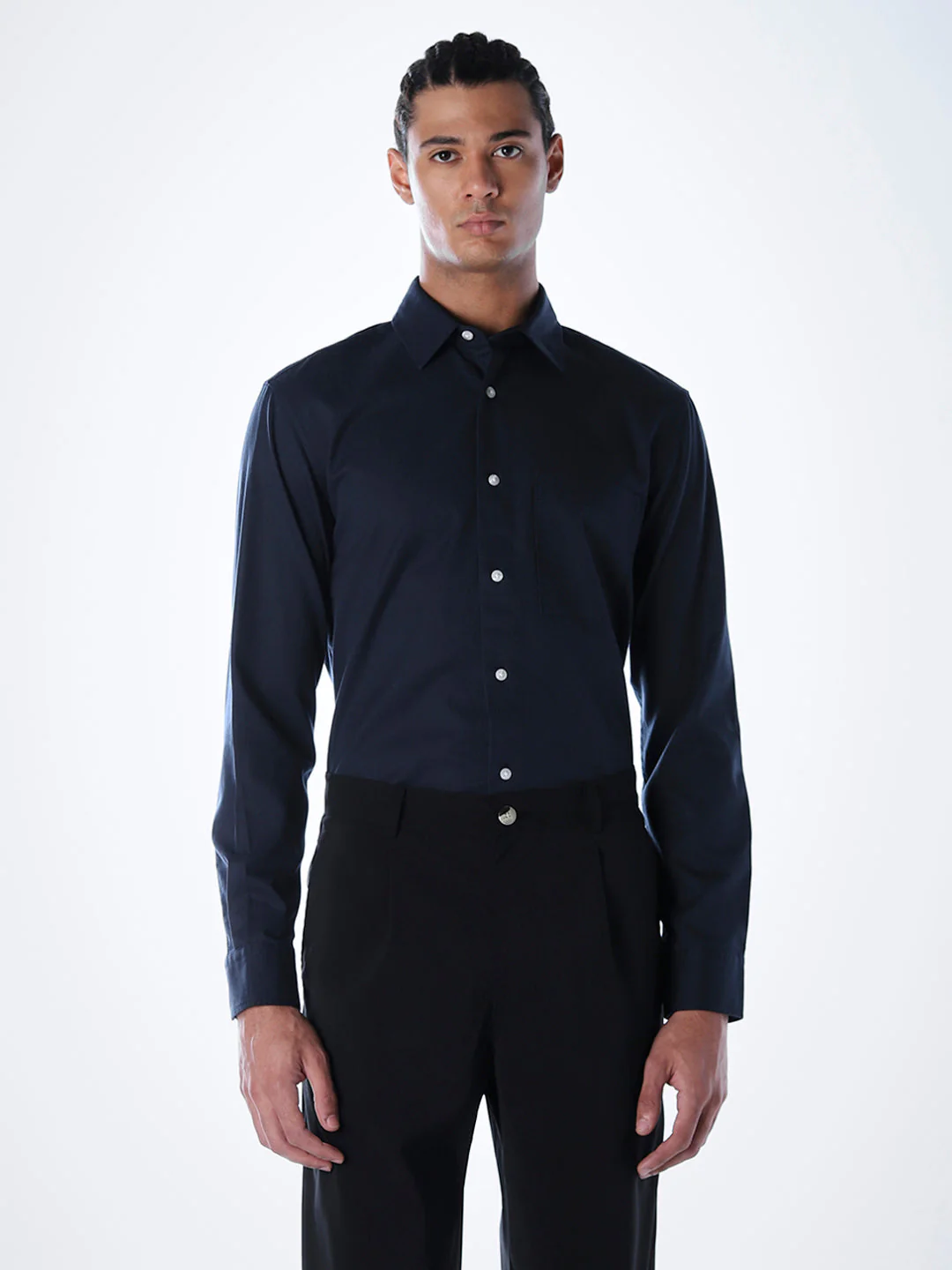 Lyocell Slim Fit Shirt - Blue - Image 2