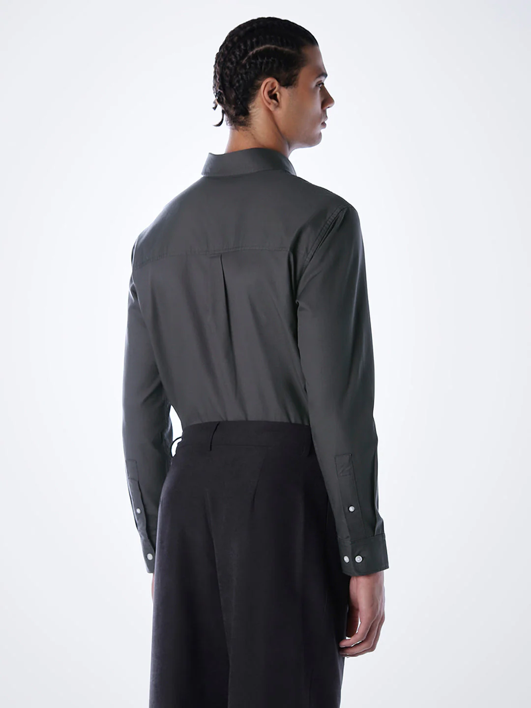 Lyocell Slim Fit Shirt - Grey - Image 4