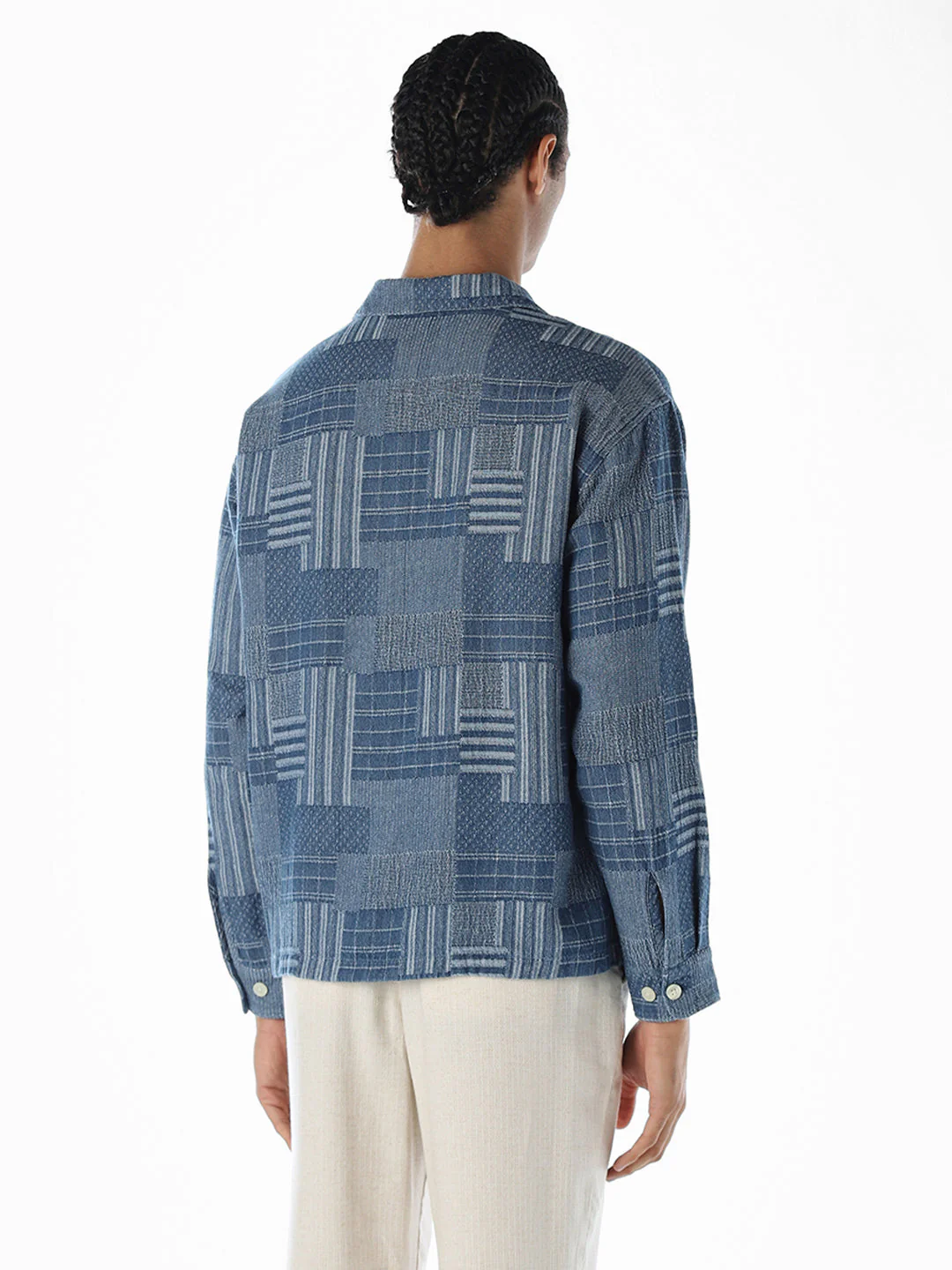 Patchwork Cotton Slim Fit Shirt - Image 4