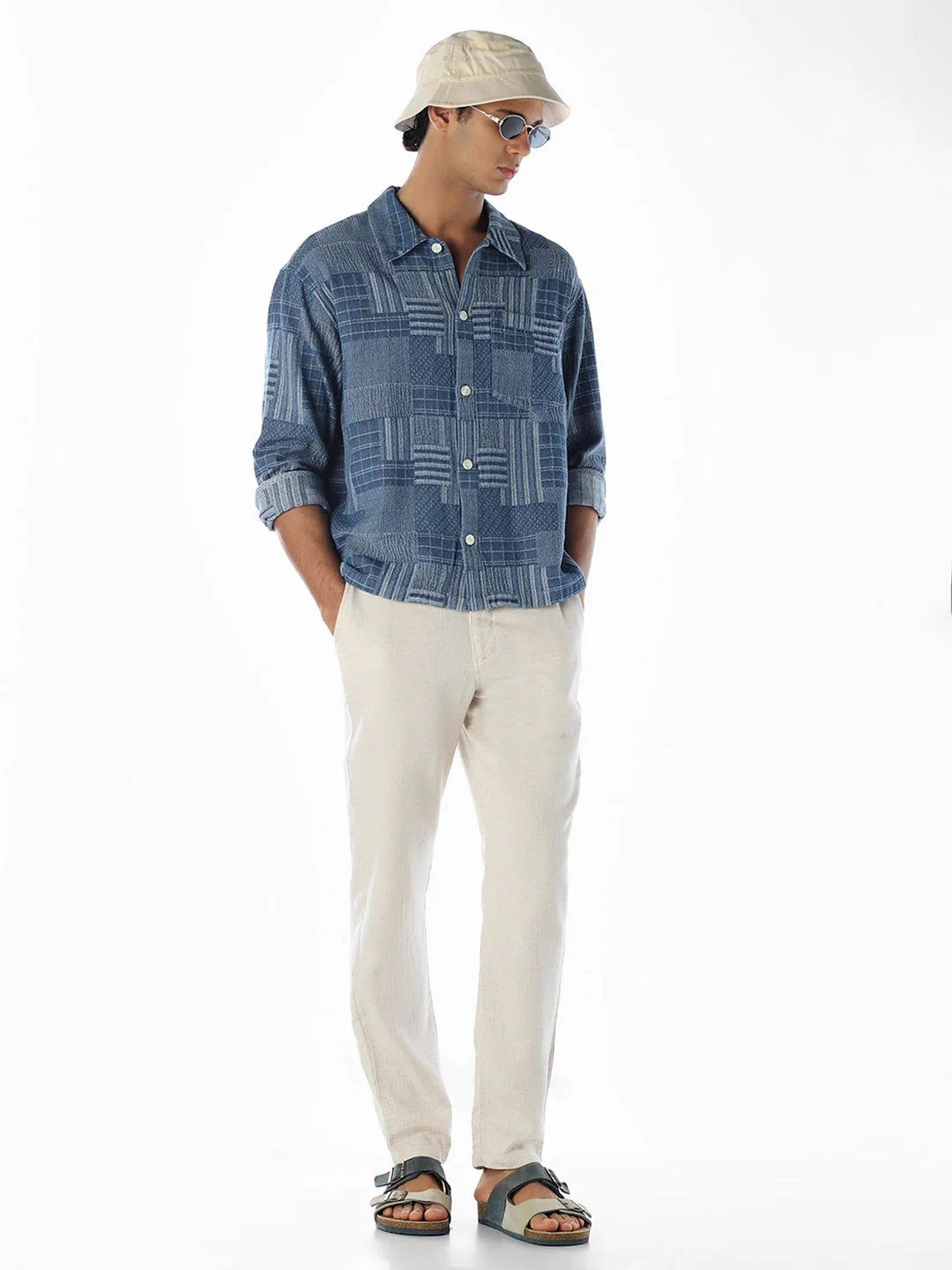 Patchwork Cotton Slim Fit Shirt - Image 6