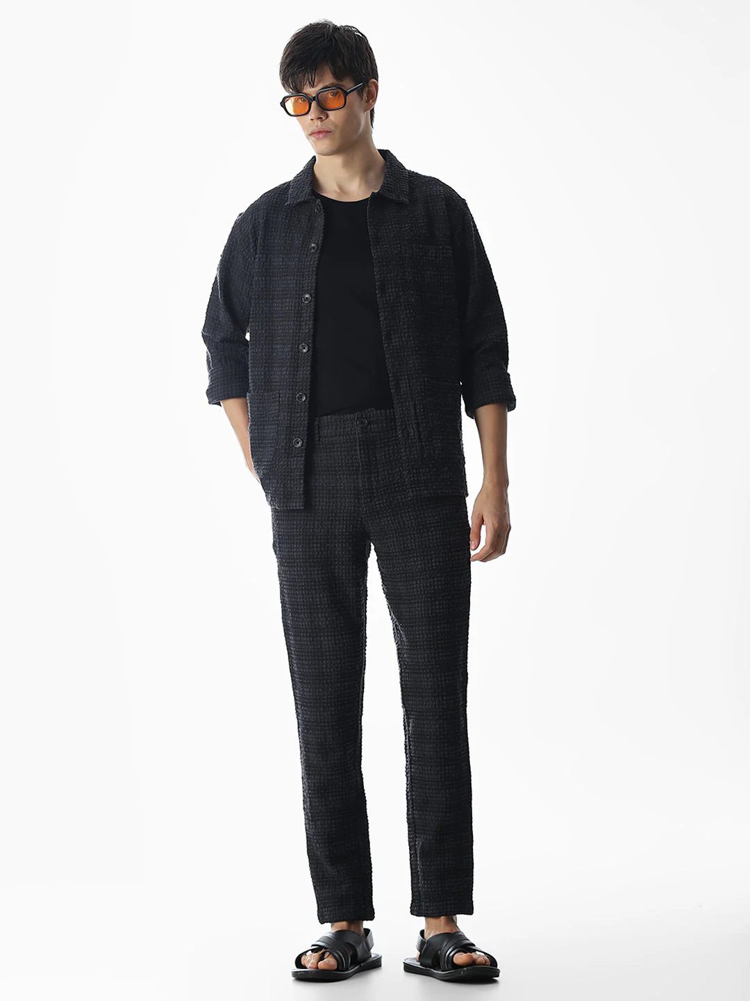 Black Front Open Overshirt - Image 6