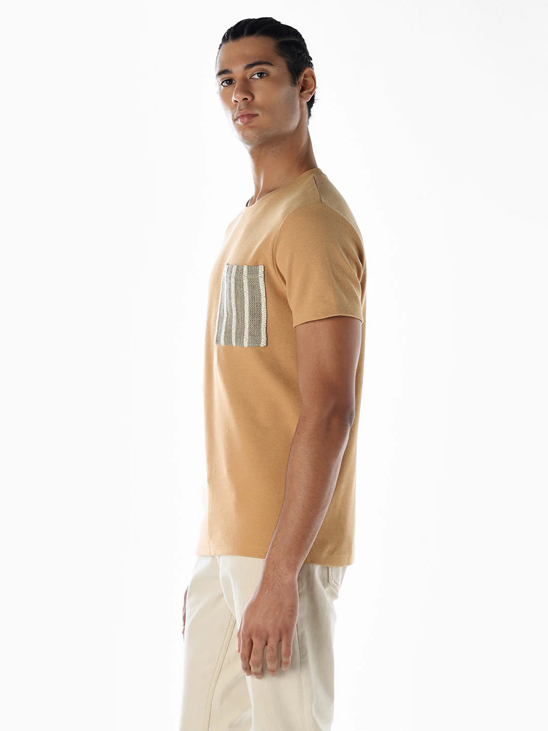 Embroidered Pocket Crew Neck T-shirt - Image 3
