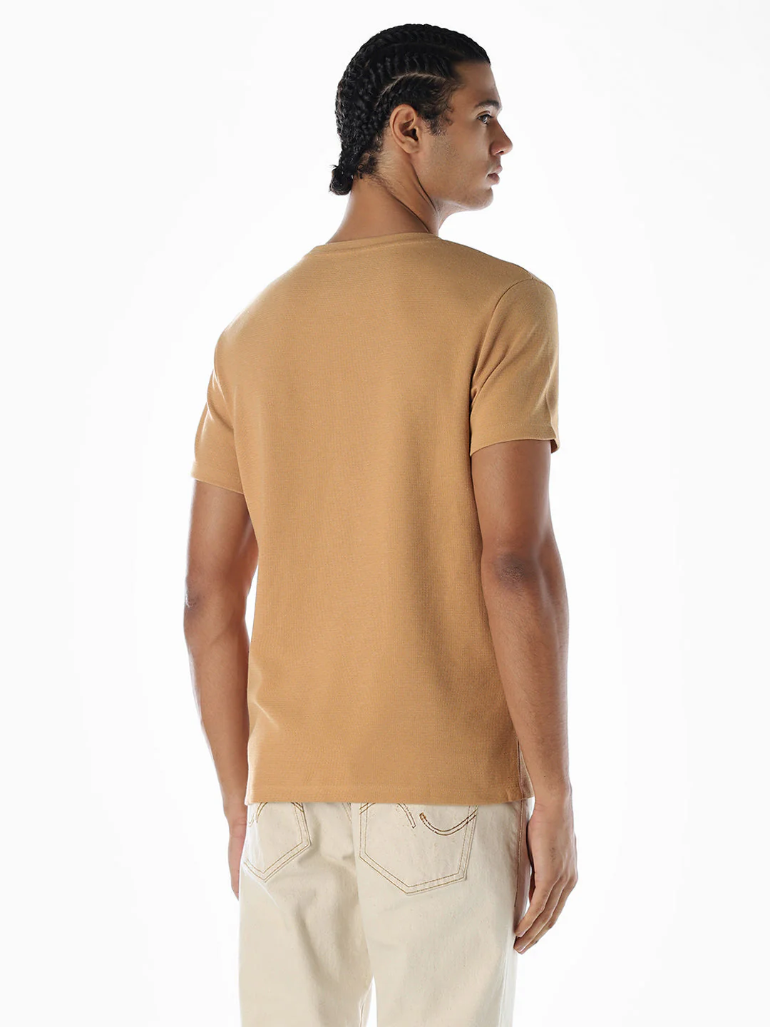 Embroidered Pocket Crew Neck T-shirt - Image 4