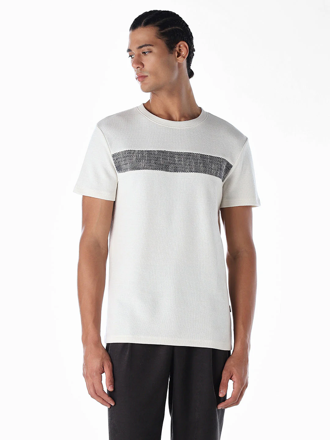 White Embroidered Cotton T-shirt - Image 2