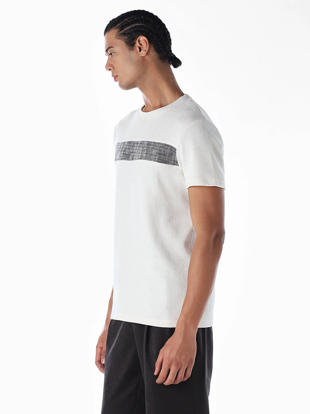 White Embroidered Cotton T-shirt - Image 3