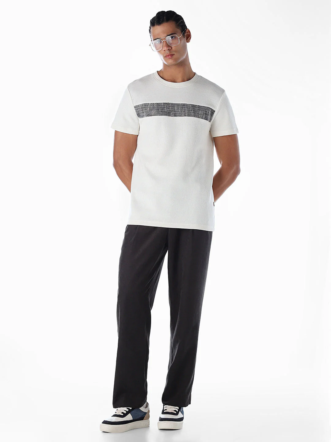 White Embroidered Cotton T-shirt - Image 6