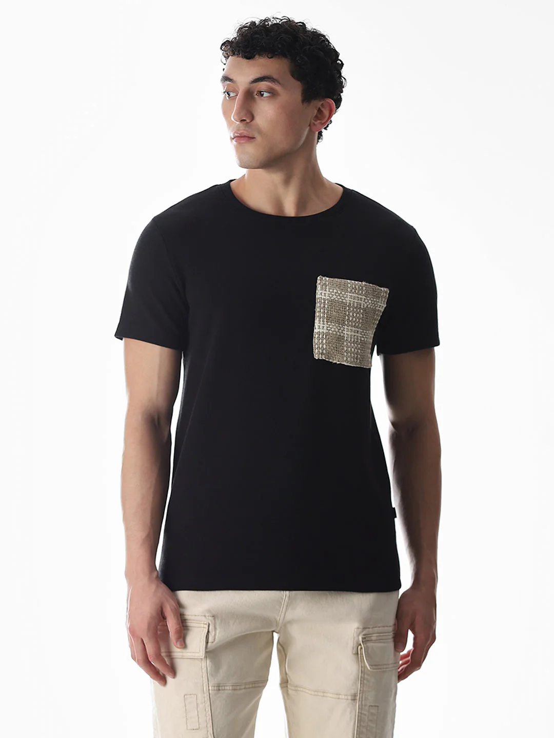 Black Embroidered Pocket T-shirt - Image 2