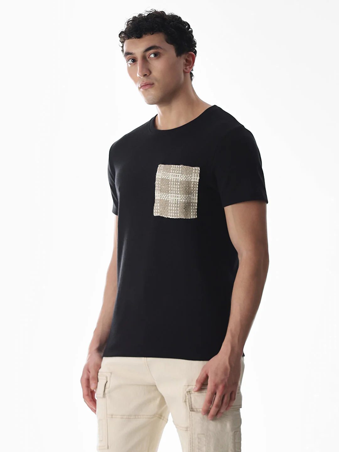 Black Embroidered Pocket T-shirt - Image 3