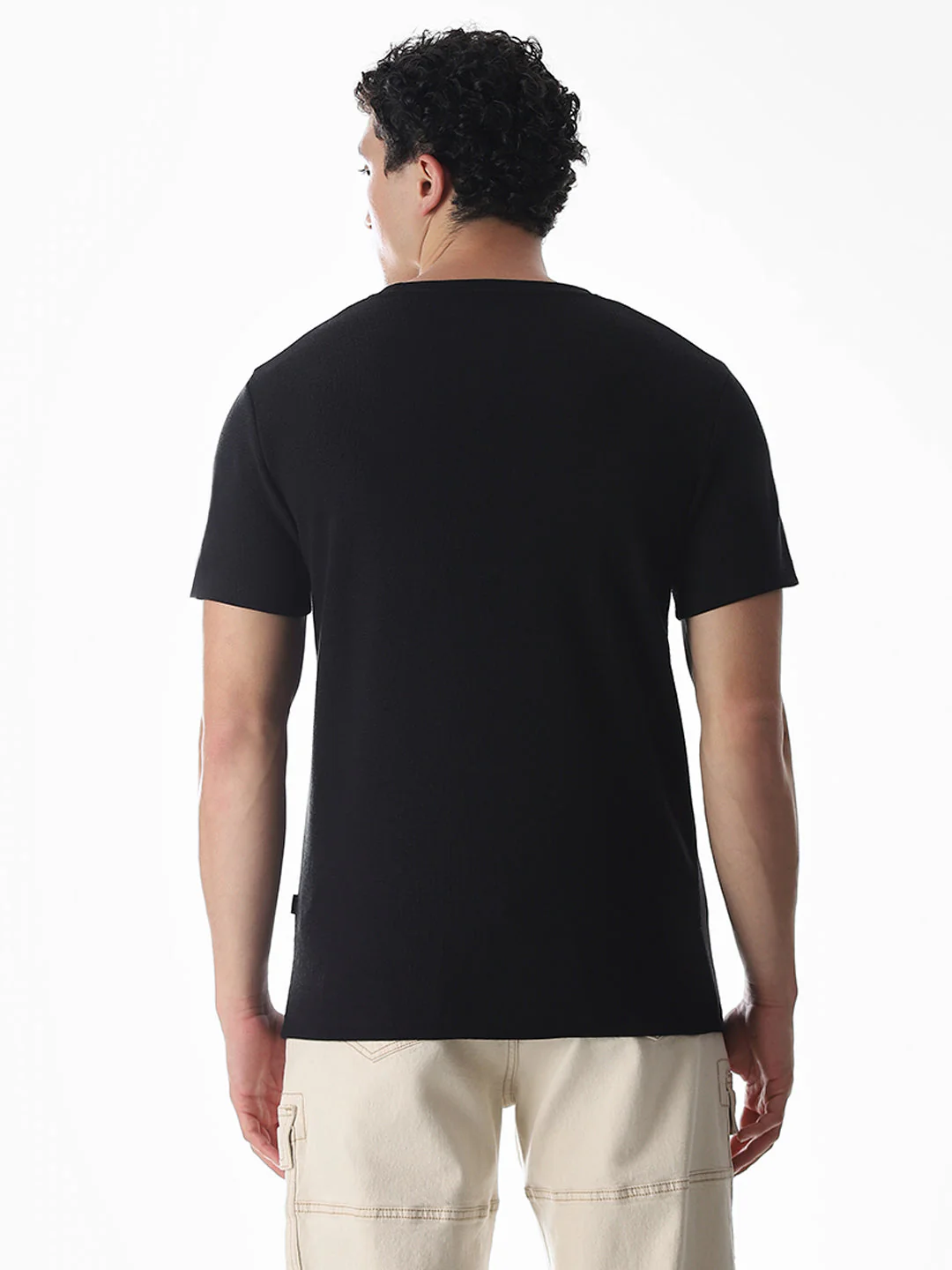 Black Embroidered Pocket T-shirt - Image 4