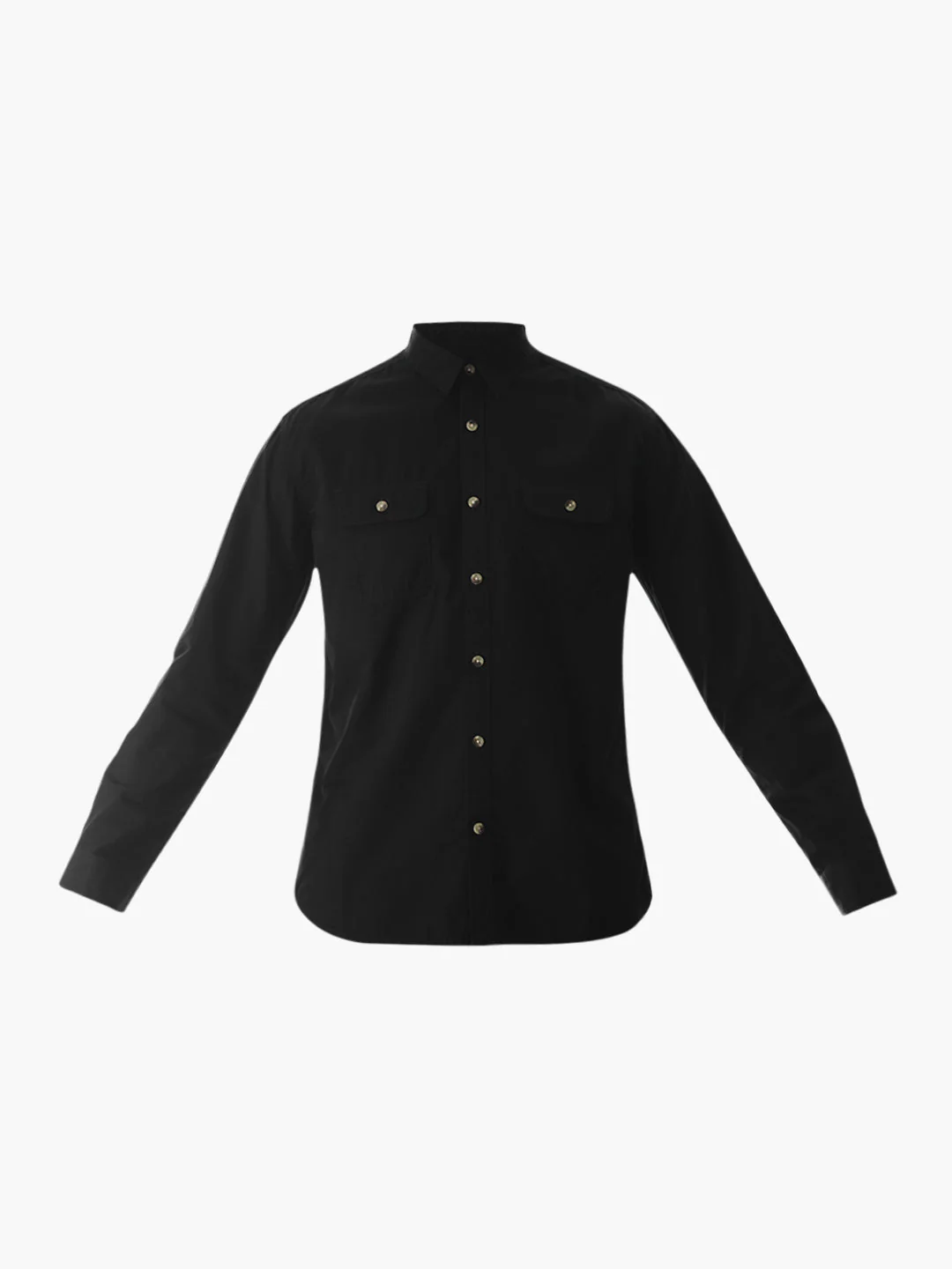 Black Cotton Regular Fit Shirt - Image 7