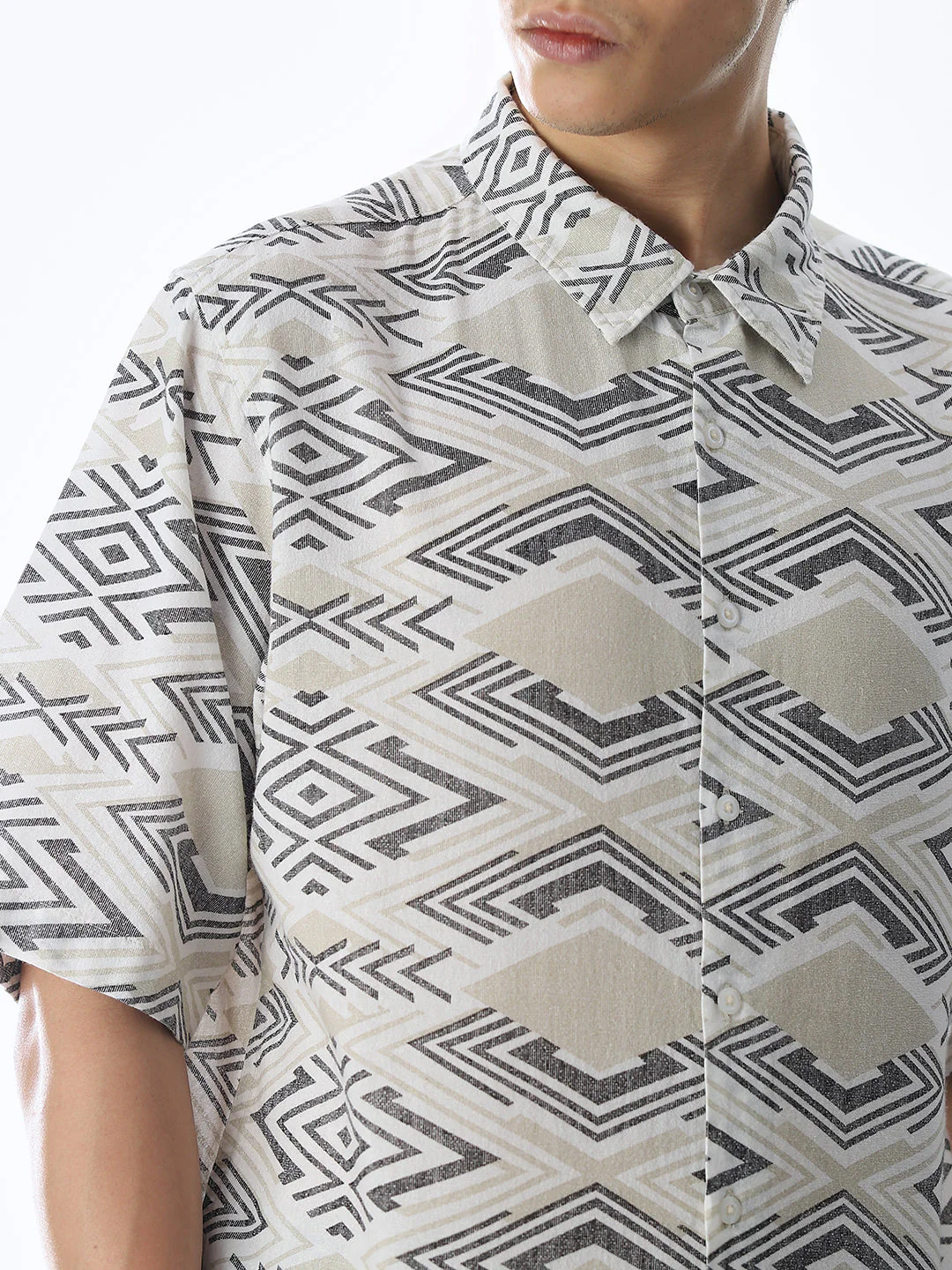 White Printed Cotton Shirt - Image 5