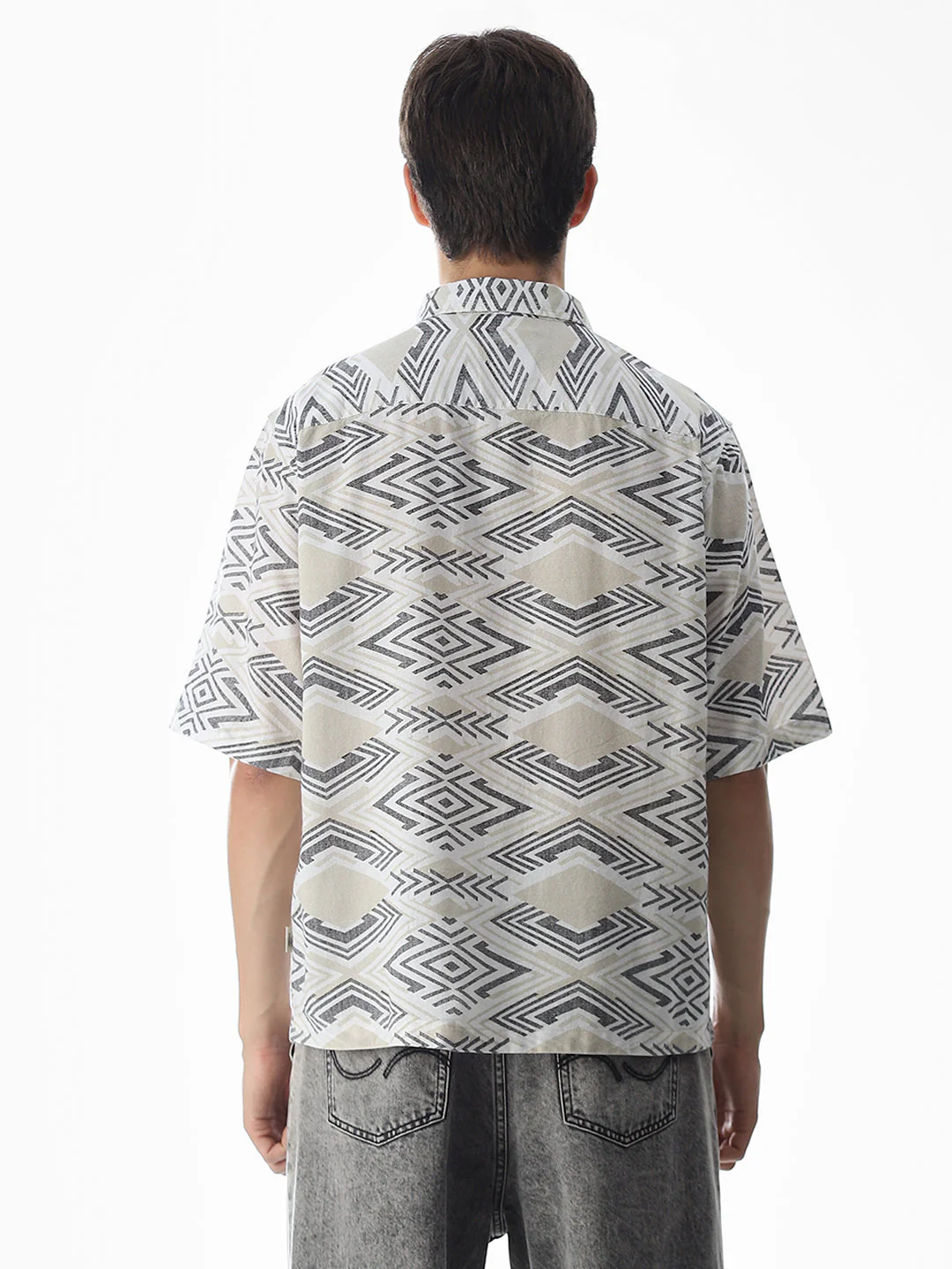 White Printed Cotton Shirt - Image 9