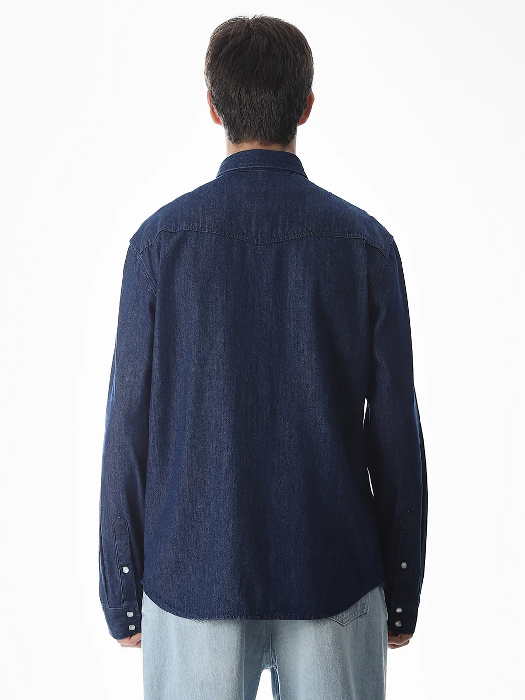Navy Blue Cotton Full Sleeves Shirt - Image 9