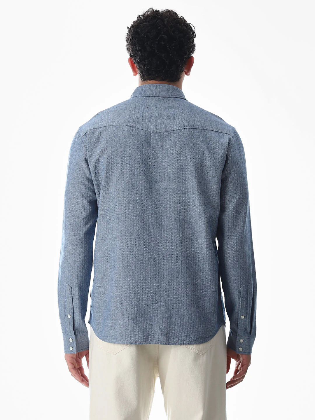 Blue Cotton Full Sleeves Shirt - Image 9