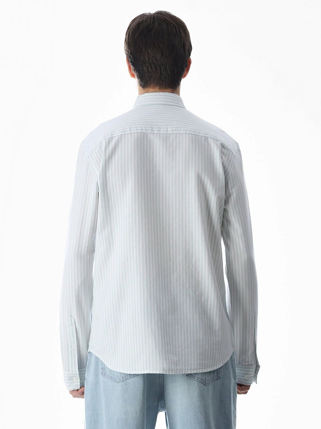 Light Green Striped Cotton Shirt - Image 9
