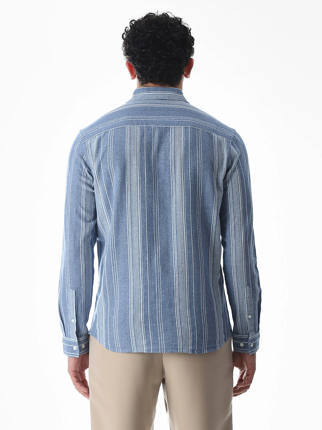 Blue Striped Cotton Shirt - Image 9