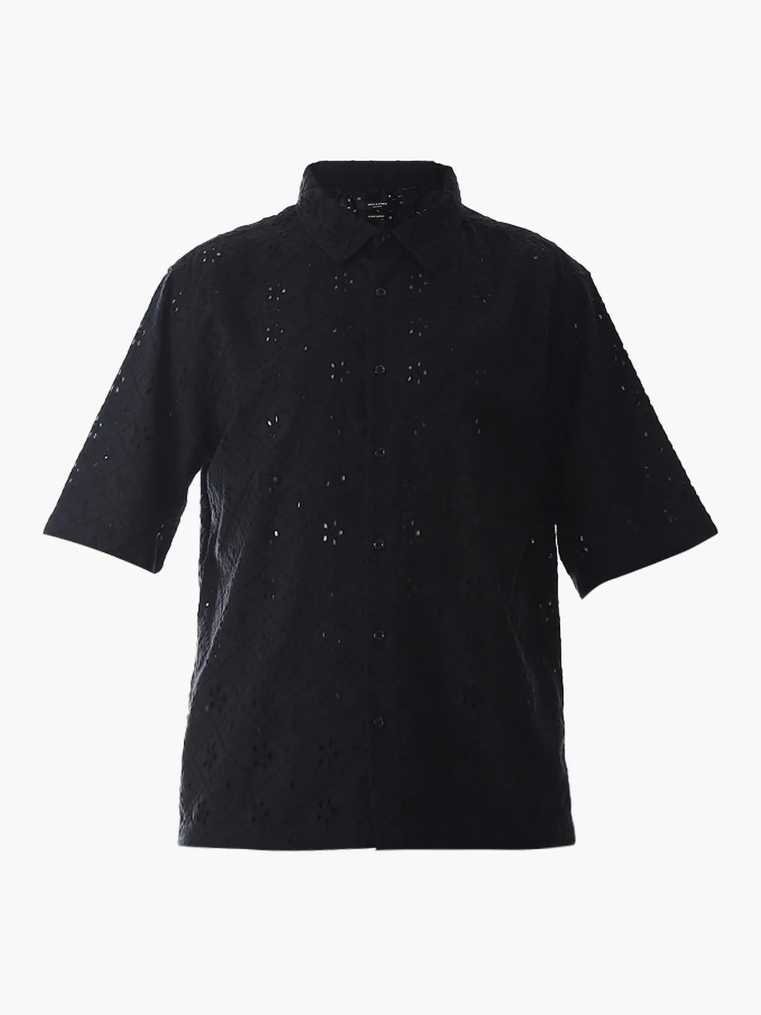 Black Embroidered Oversized Shirt - Image 7
