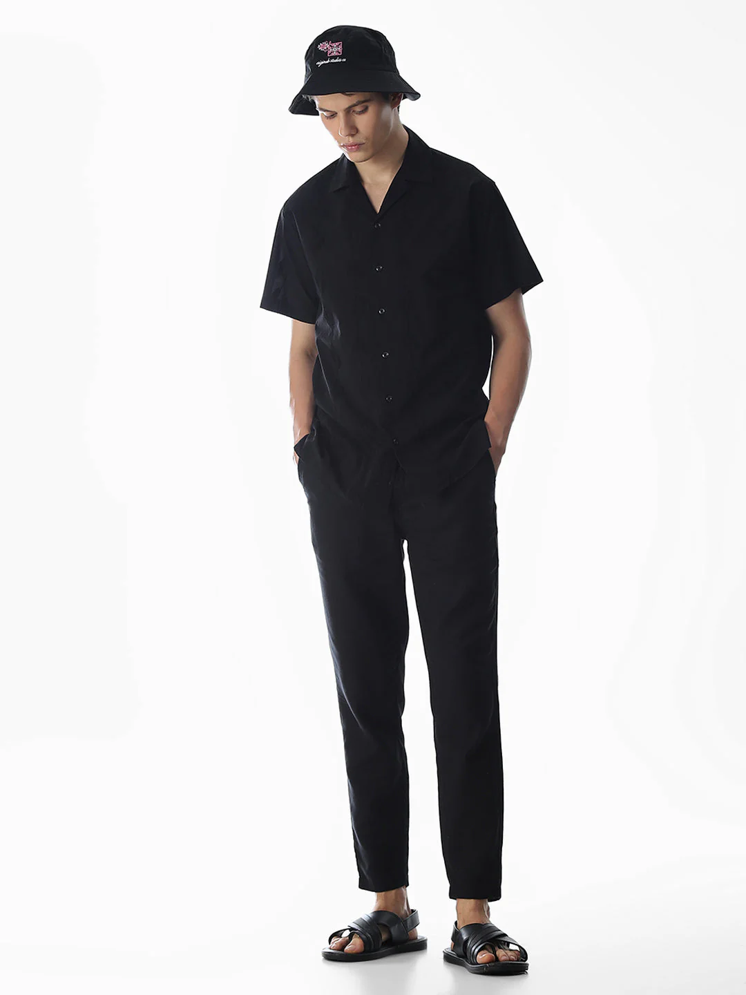 Black Embroidered Cotton Shirt - Image 6