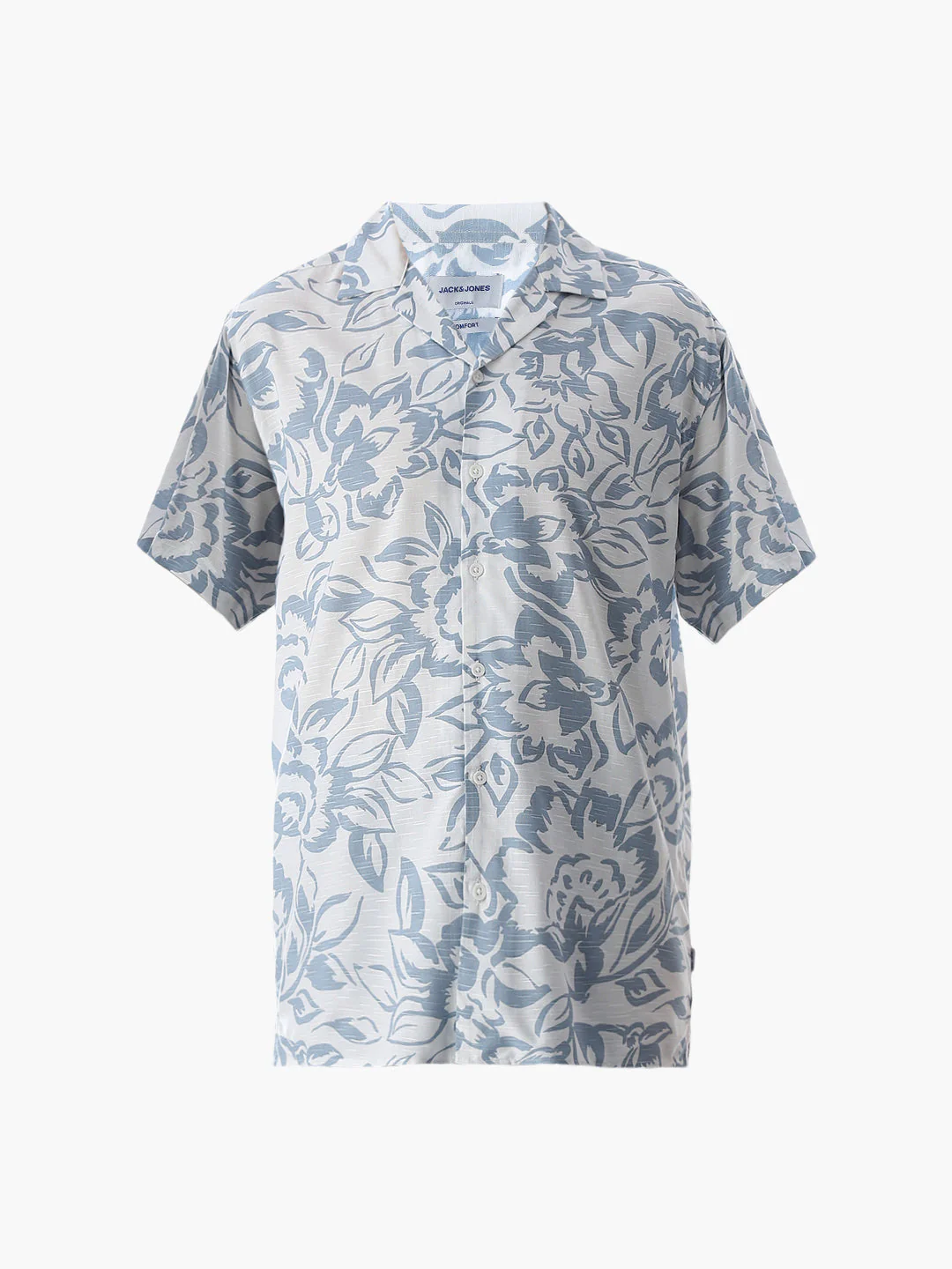 White Printed Comfort Fit Shirt - Image 7