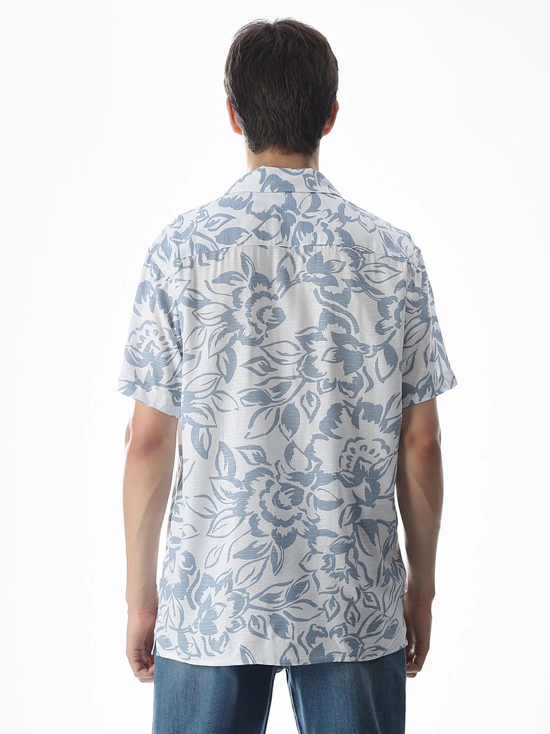 White Printed Comfort Fit Shirt - Image 9