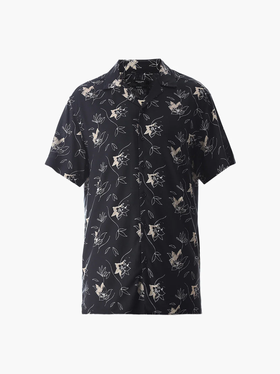 Black Printed Comfort Fit Shirt - Image 7