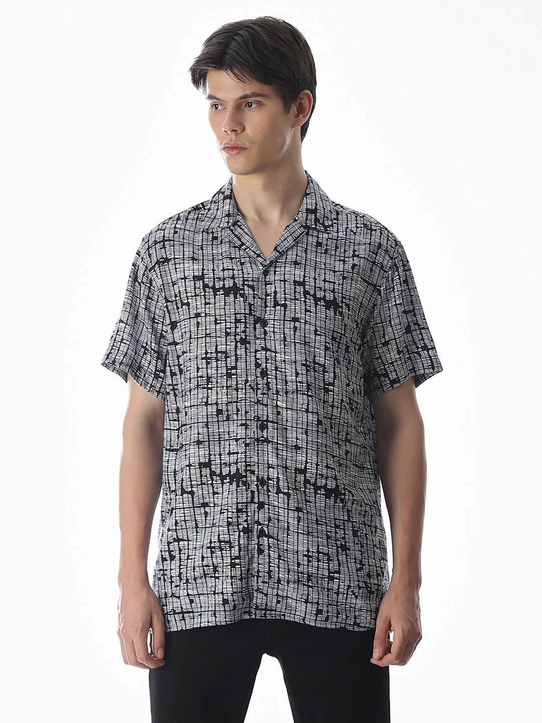 Black Printed Viscose Shirt - Image 2