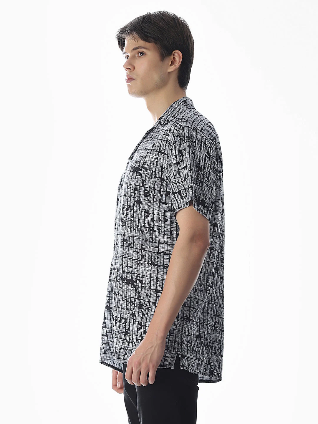 Black Printed Viscose Shirt - Image 3