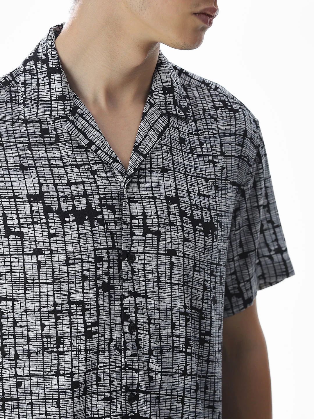 Black Printed Viscose Shirt - Image 5
