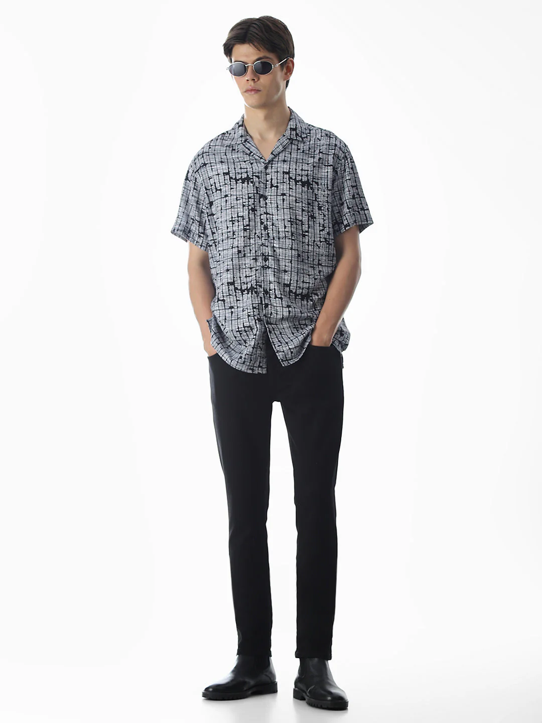Black Printed Viscose Shirt - Image 6