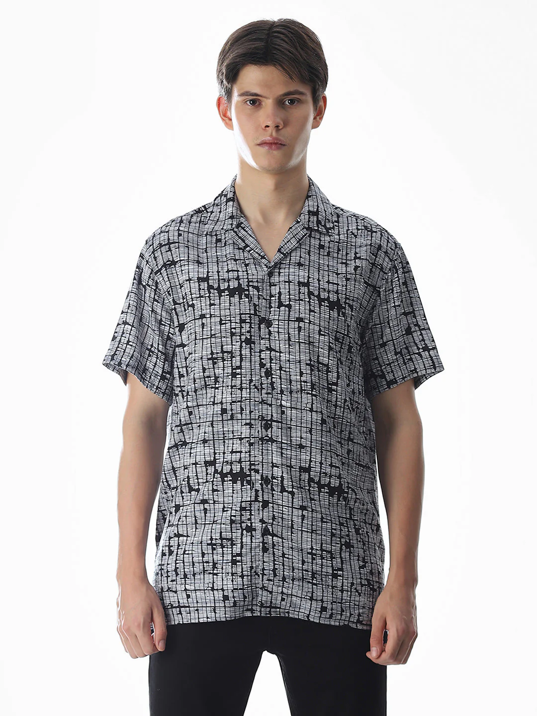Black Printed Viscose Shirt - Image 8