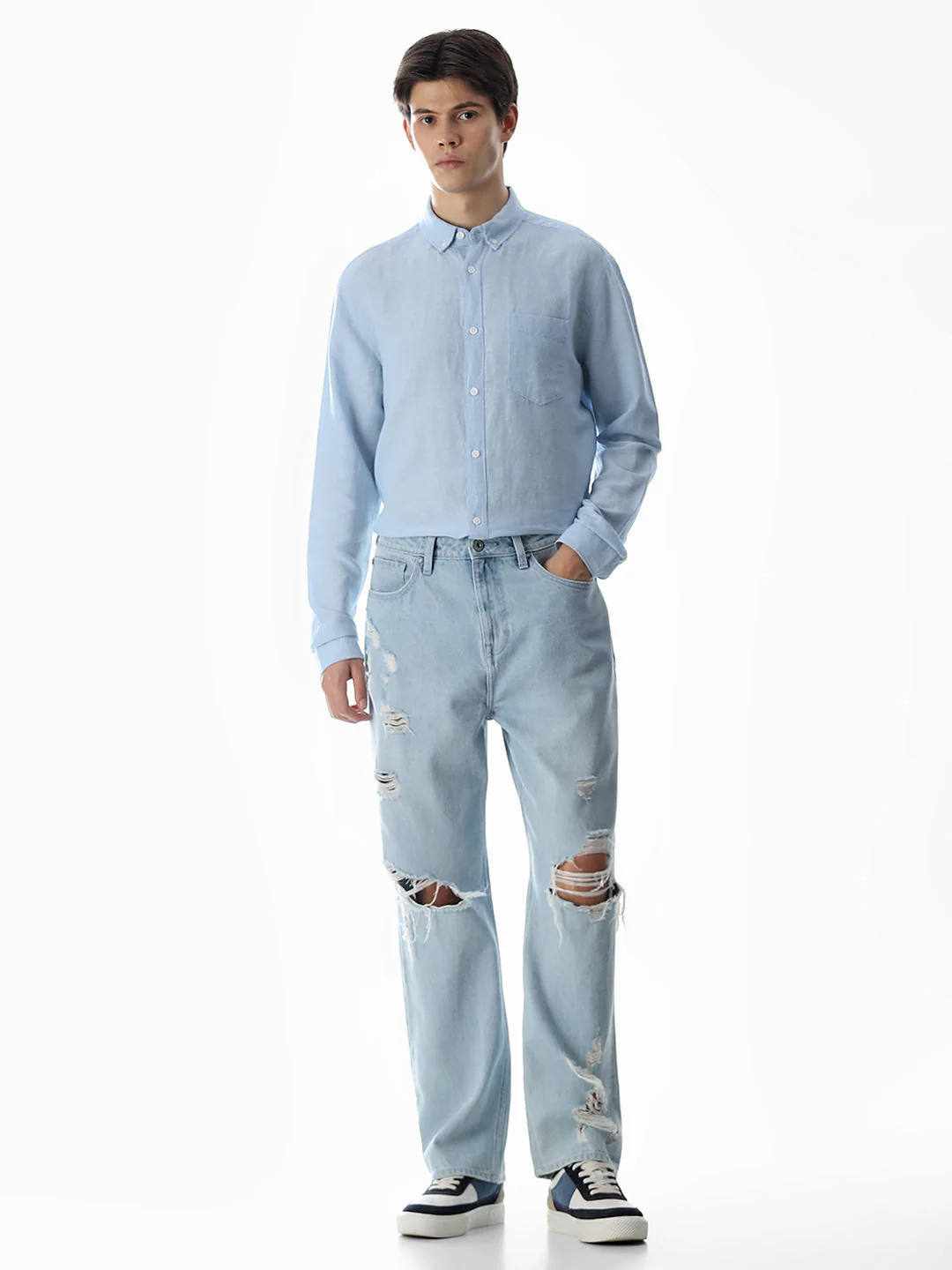 Blue Regular Fit Shirt - Image 6