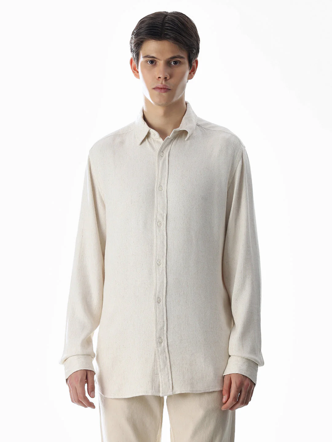 Beige Full Sleeves Shirt - Image 2