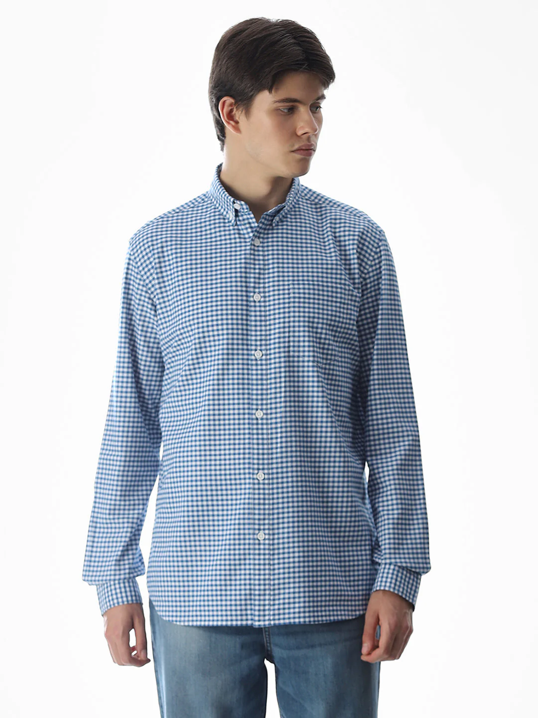 Blue Check Print Shirt - Image 2