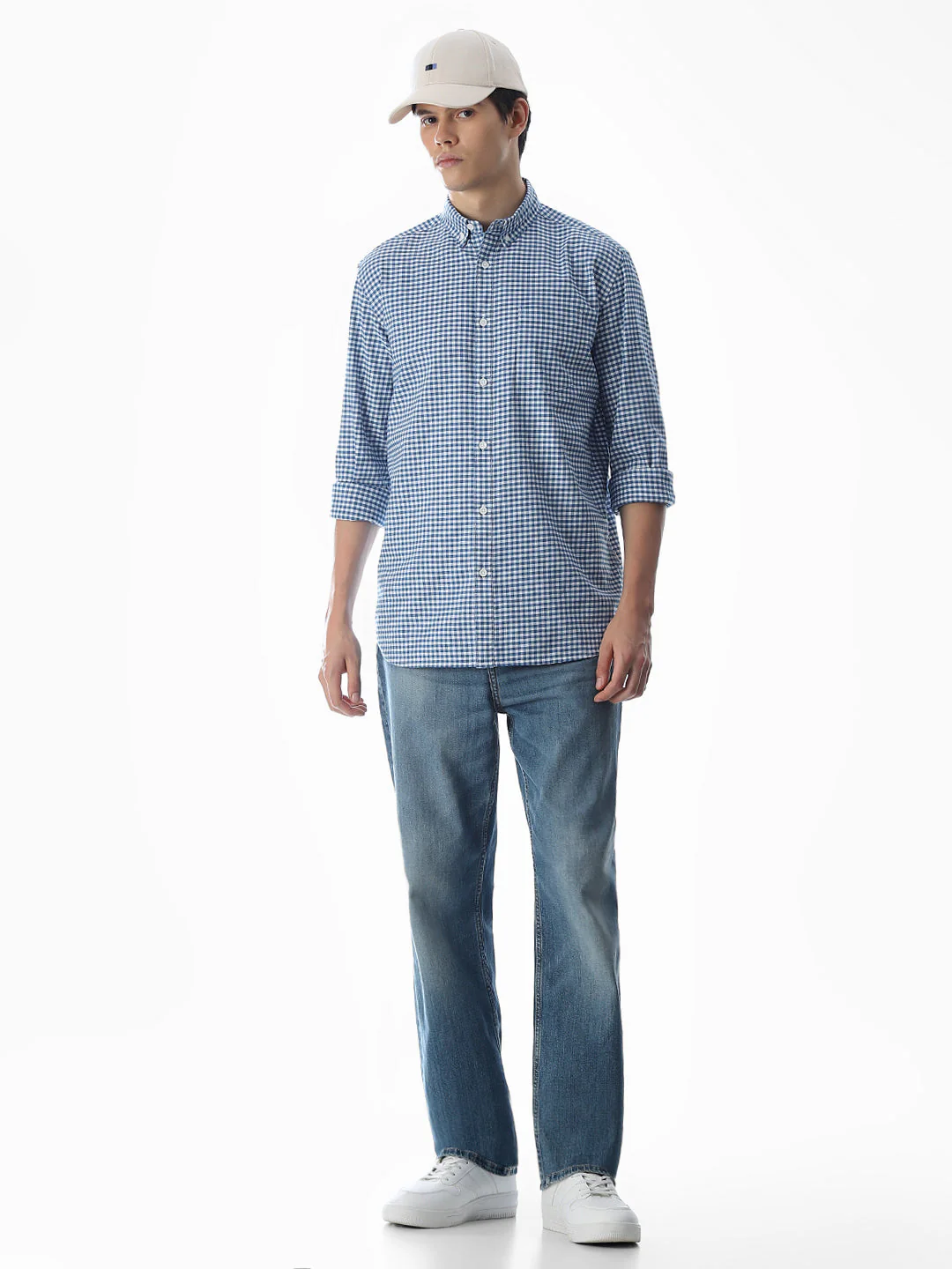 Blue Check Print Shirt - Image 6