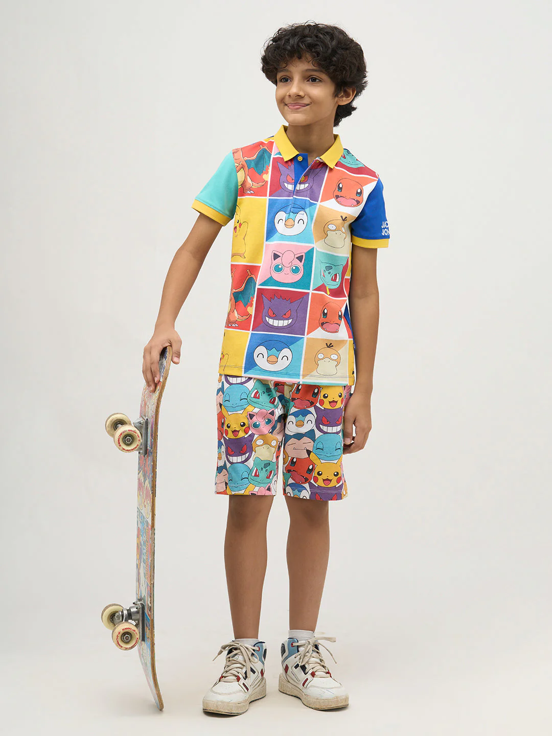 Boys Pokemon Faces Print Polo