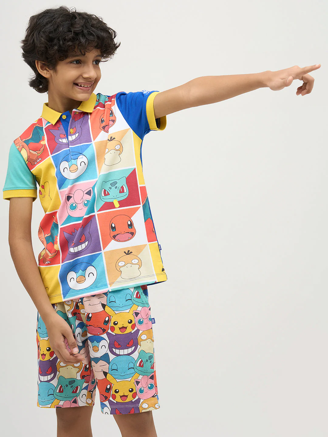 Boys Pokemon Faces Print Polo - Image 2
