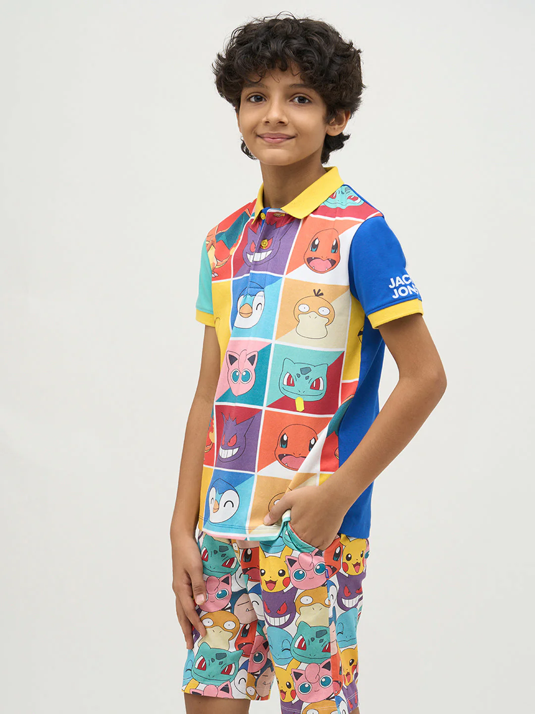 Boys Pokemon Faces Print Polo - Image 3