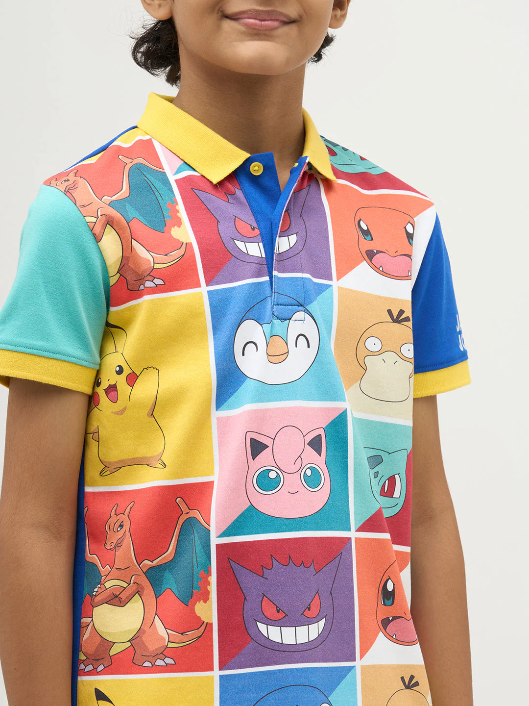 Boys Pokemon Faces Print Polo - Image 6