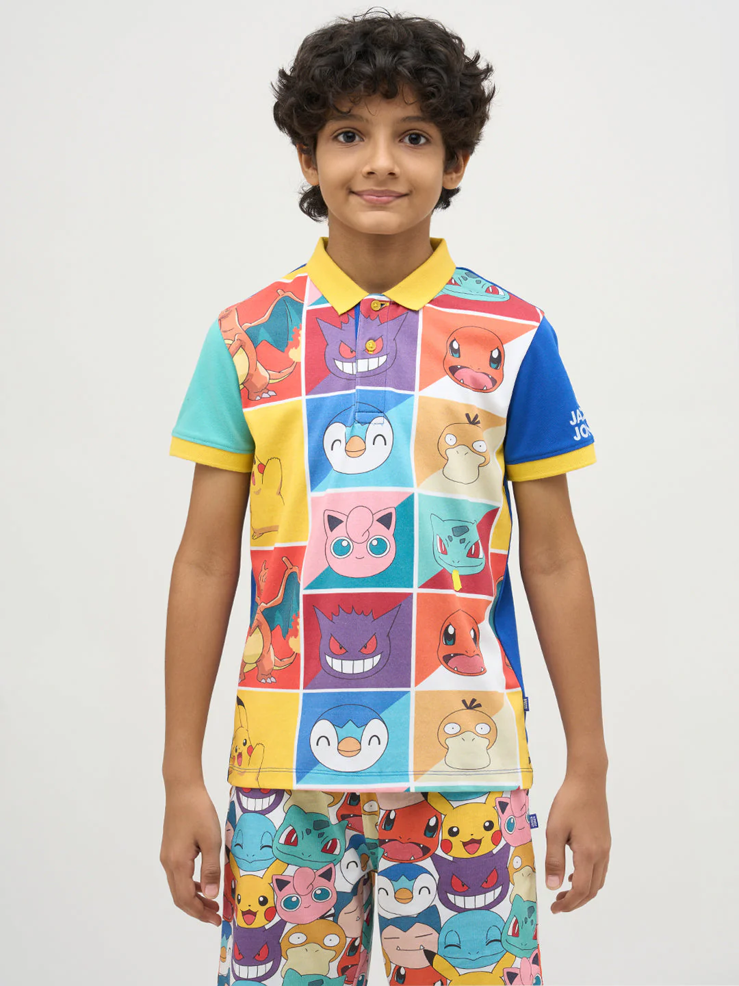 Boys Pokemon Faces Print Polo - Image 8