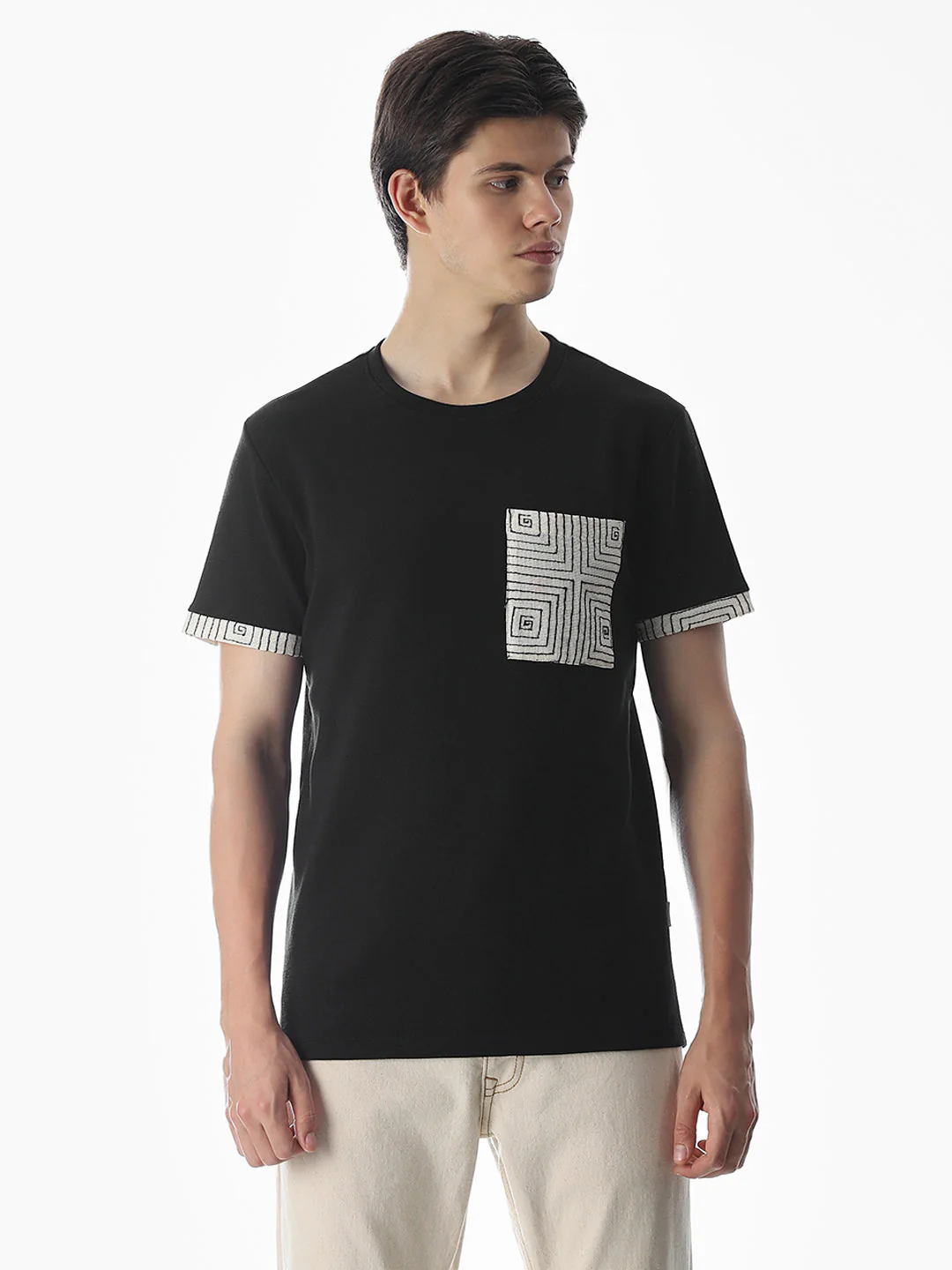 Black Embroidered T-shirt - Image 2