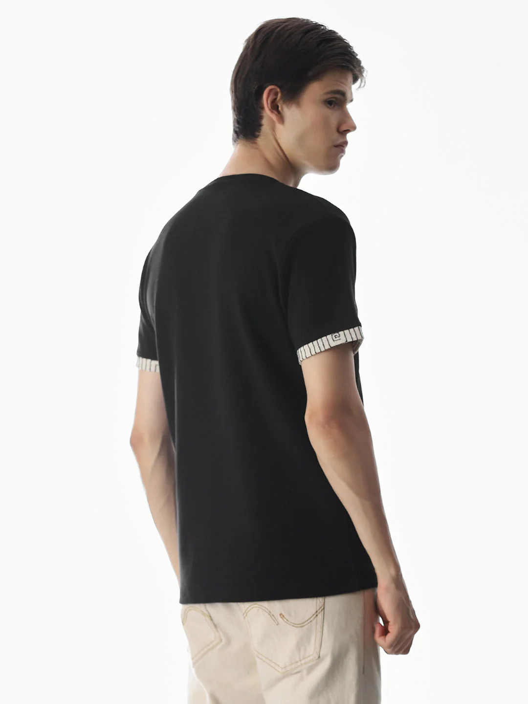 Black Embroidered T-shirt - Image 4