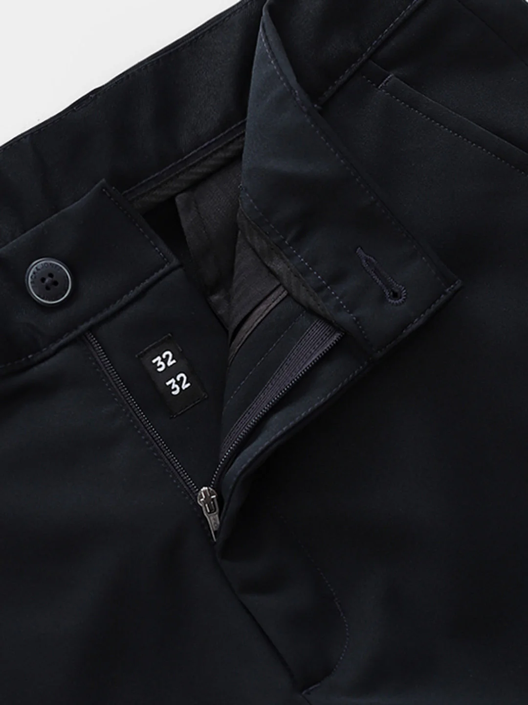 Navy Blue Low Rise Cotton Pants - Image 5