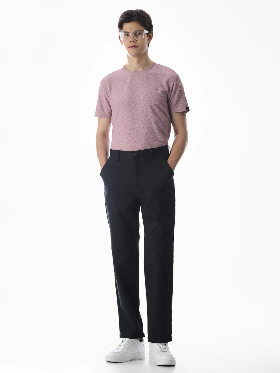 Navy Blue Low Rise Cotton Pants - Image 6