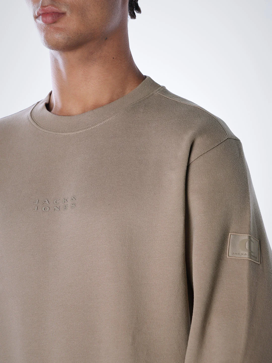 Logo Text Cotton Sweatshirt - Brown - Image 5