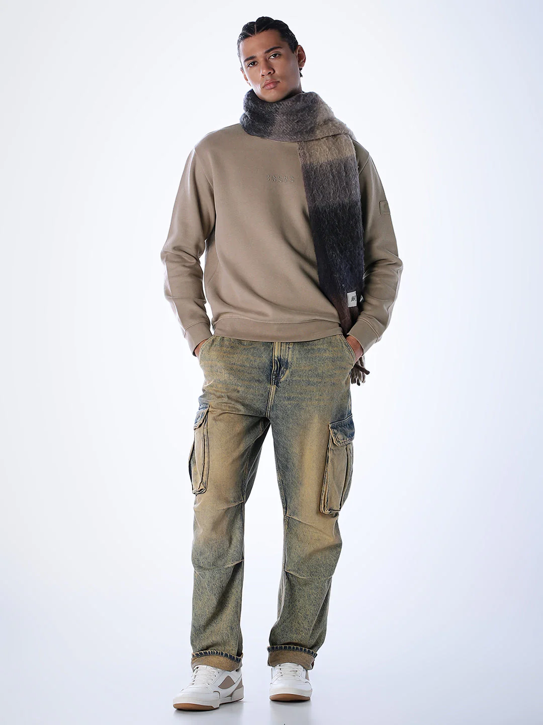 Logo Text Cotton Sweatshirt - Brown - Image 6