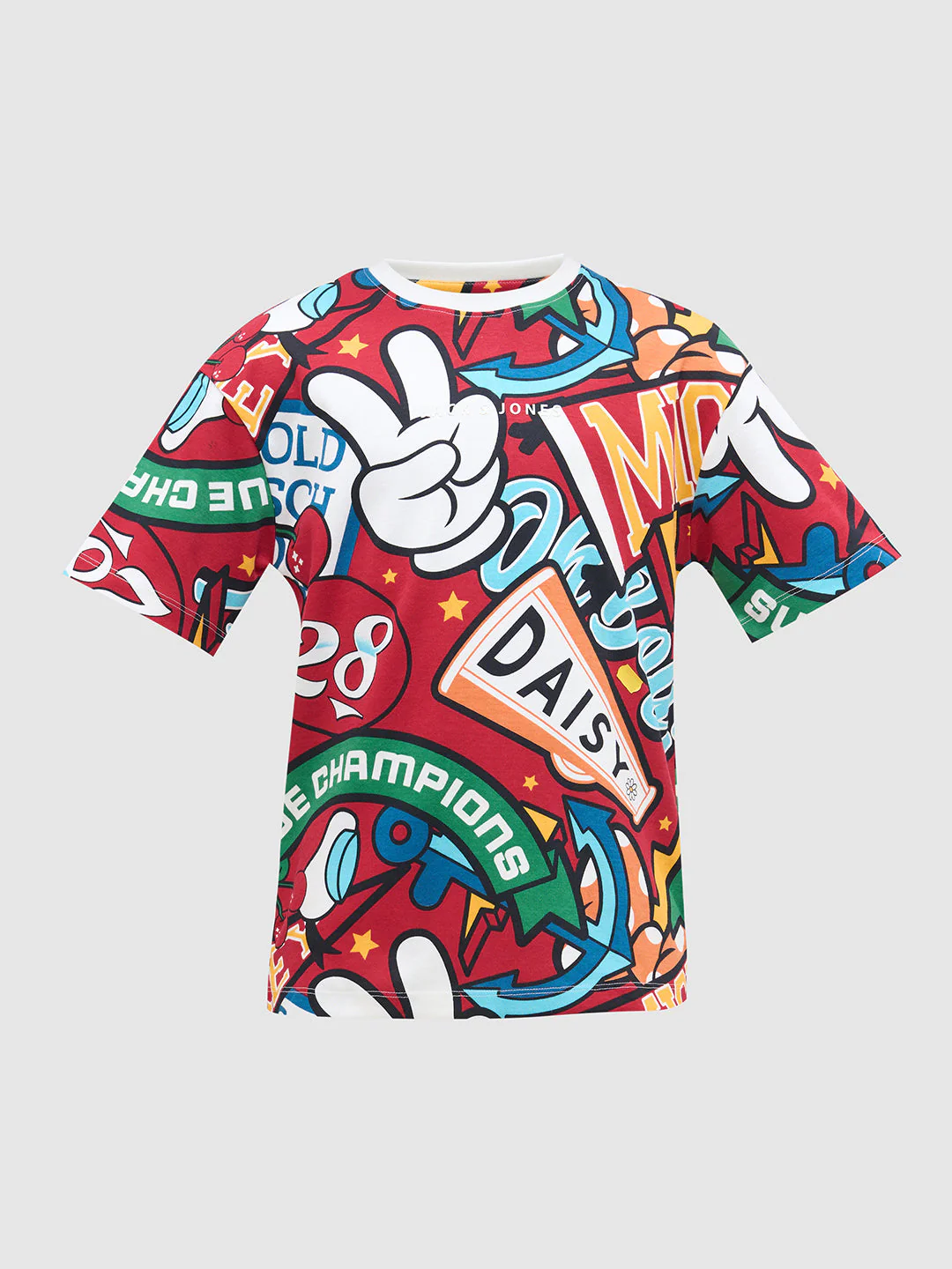 Boys Mickey Printed T-shirt- Red - Image 7