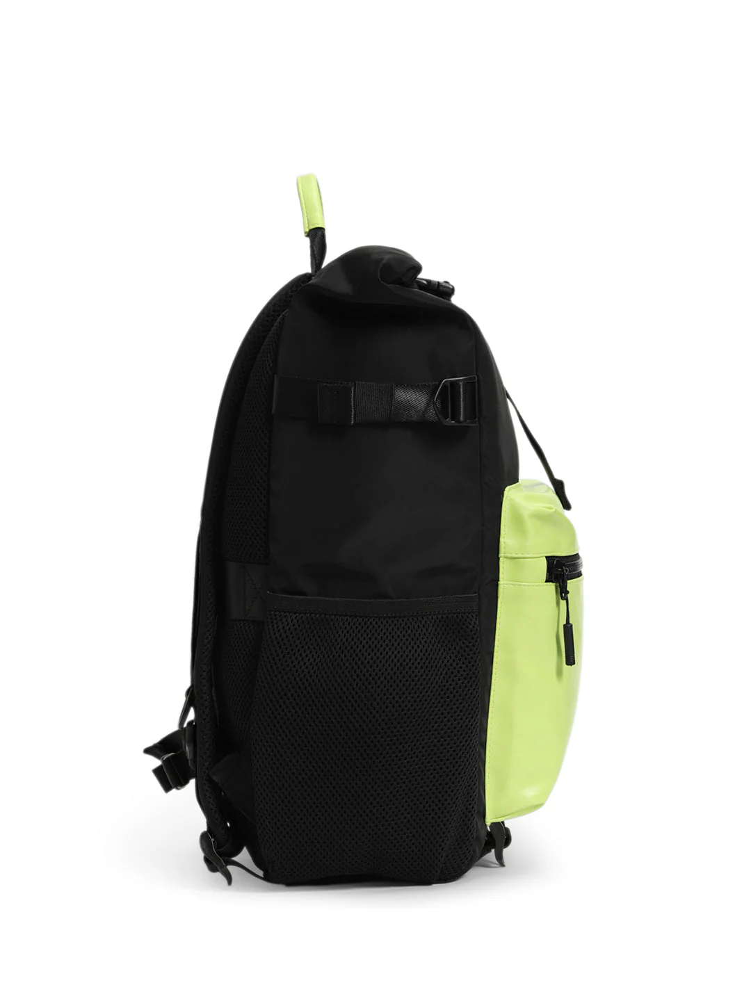 Colourblocked Roll-Top Backpack - Yellow - Image 3